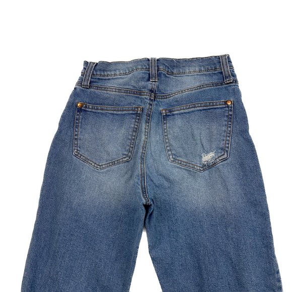 Altar'd State Distressed Straight Leg Women's size 3 Medium Wash Blue Denim Jean - Picture 3 of 3